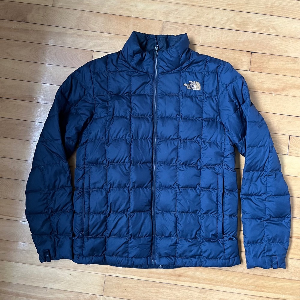 The North Face Mens Thermoball Eco Puffer Jacket Navy Blue Size Medium Full Zip
